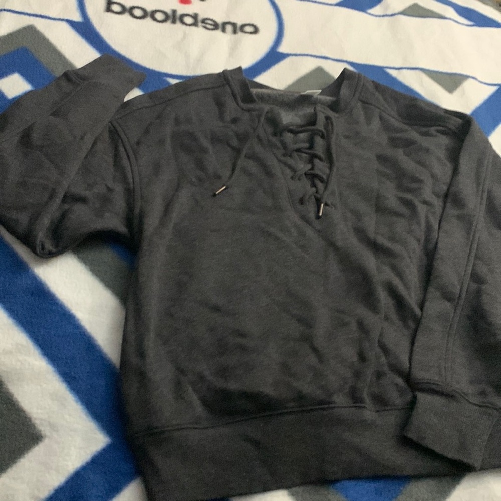 Womens lace up sweater